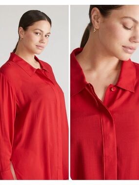 Universal Standard Toni Hi Low Tunic - Baywatch Red